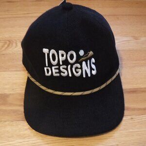 Topo Designs Sunrise Corduroy Trucker Hat Black NWT